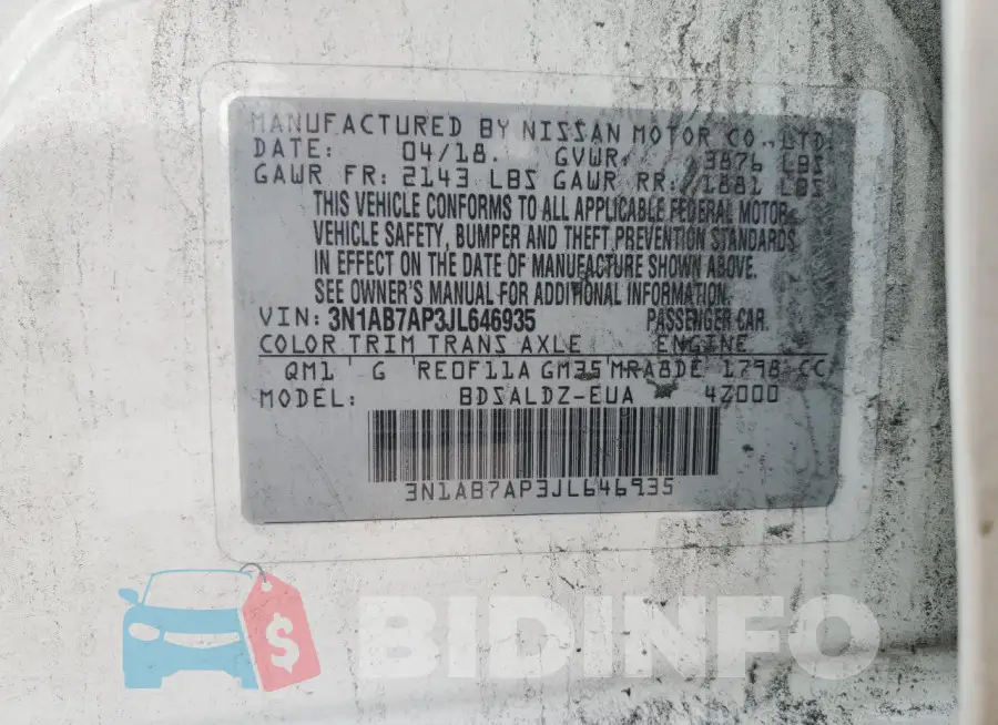 3N1AB7AP3JL646935 Photo# 13
