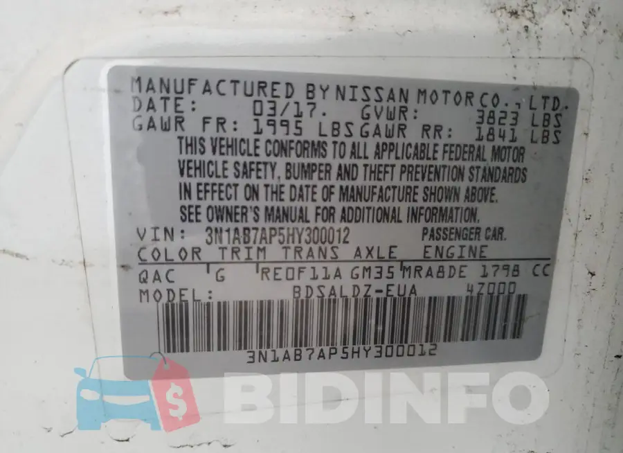 3N1AB7AP5HY300012 Photo# 13