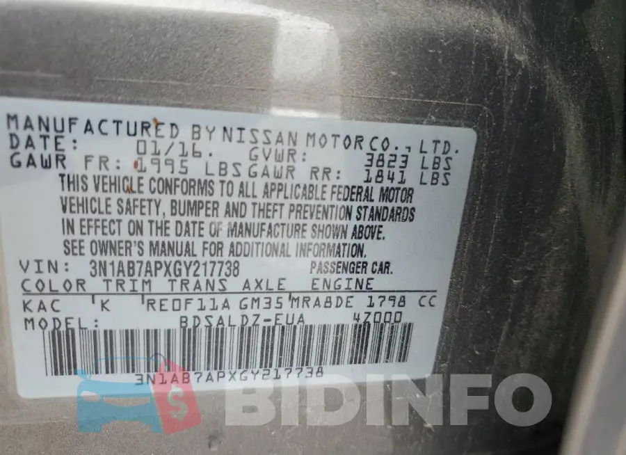 3N1AB7APXGY217738 Photo# 12