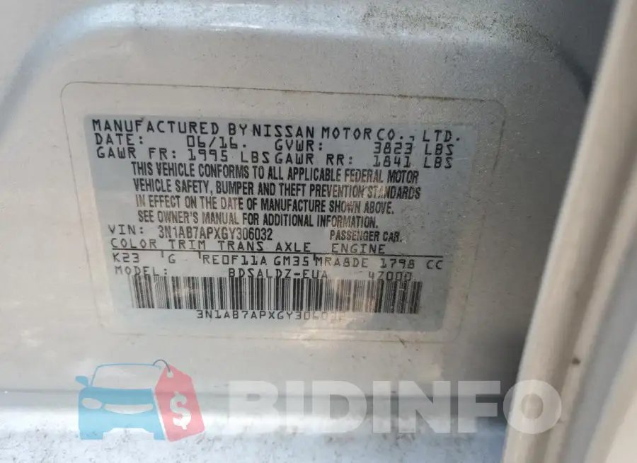 3N1AB7APXGY306032 Photo# 12