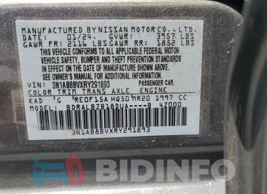 3N1AB8BVXRY291893 Photo# 12
