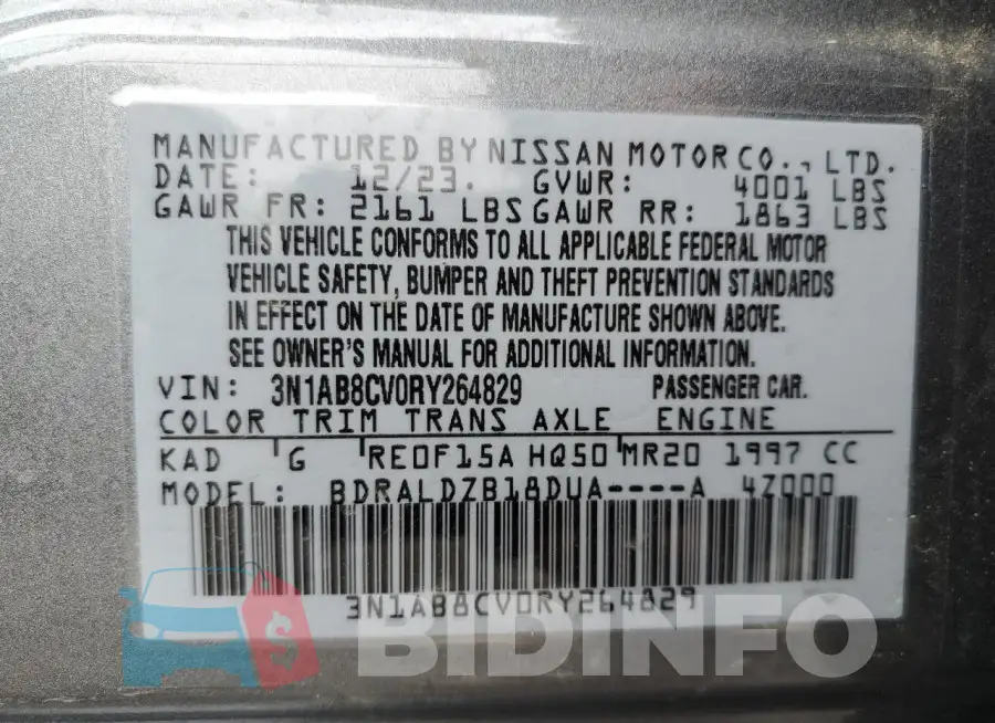 3N1AB8CV0RY264829 Photo# 13