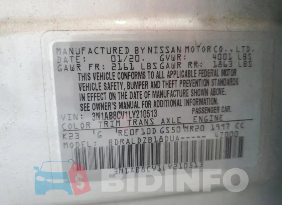 3N1AB8CV1LY210513 Photo# 13