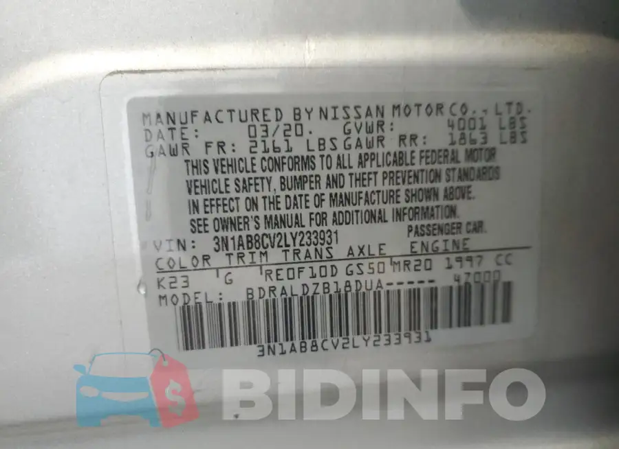 3N1AB8CV2LY233931 Photo# 13