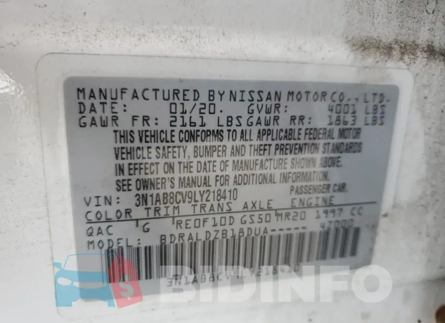 3N1AB8CV9LY218410 Photo# 13