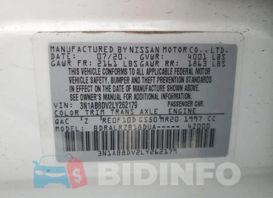 3N1AB8DV2LY262179 Photo# 12