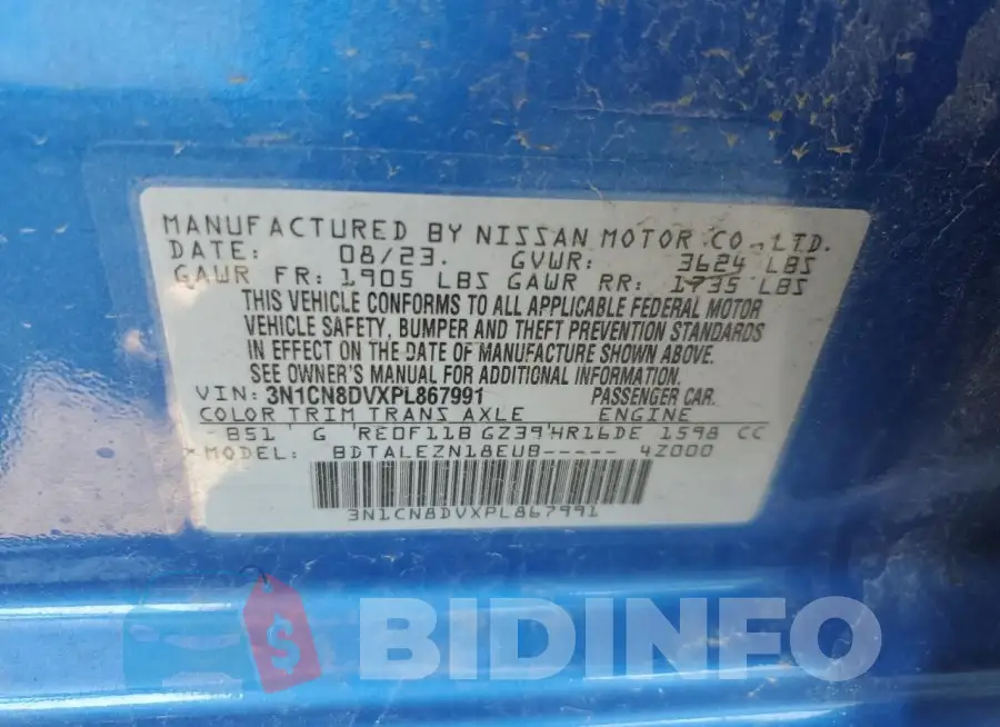 3N1CN8DVXPL867991 Photo# 12