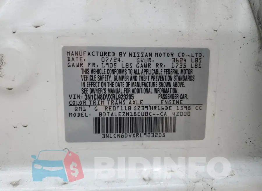 3N1CN8DVXRL923205 Photo# 12