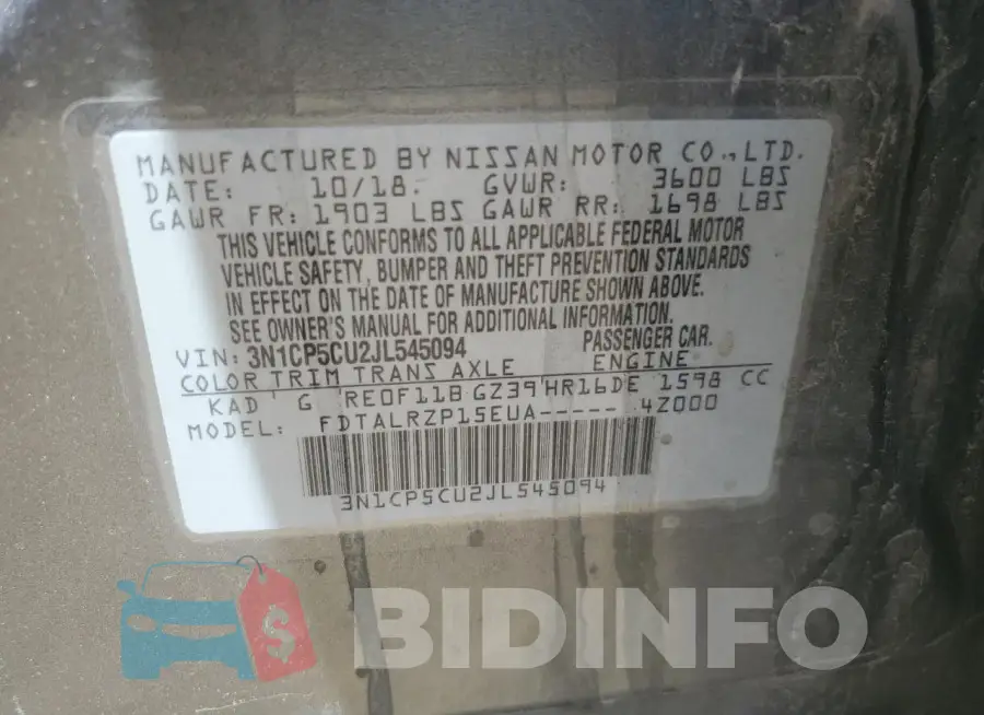 3N1CP5CU2JL545094 Photo# 13