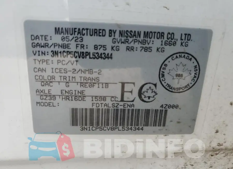 3N1CP5CV8PL534344 Photo# 12