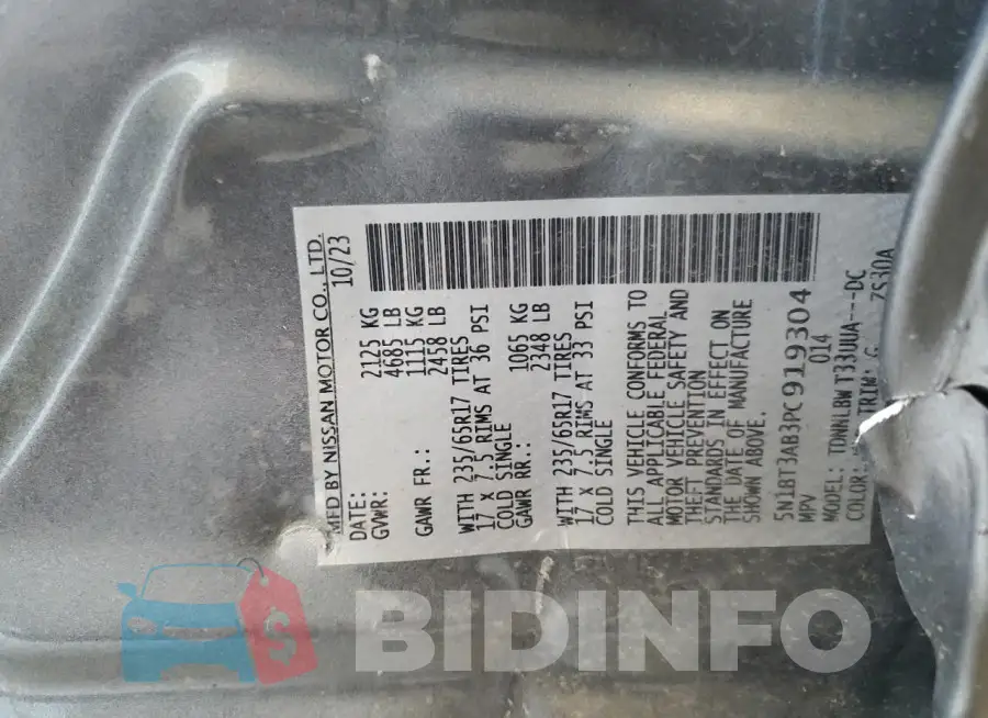 5N1BT3AB3PC919304 Photo# 13