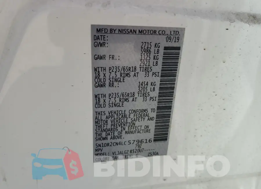 5N1DR2CN4LC579616 Photo# 14