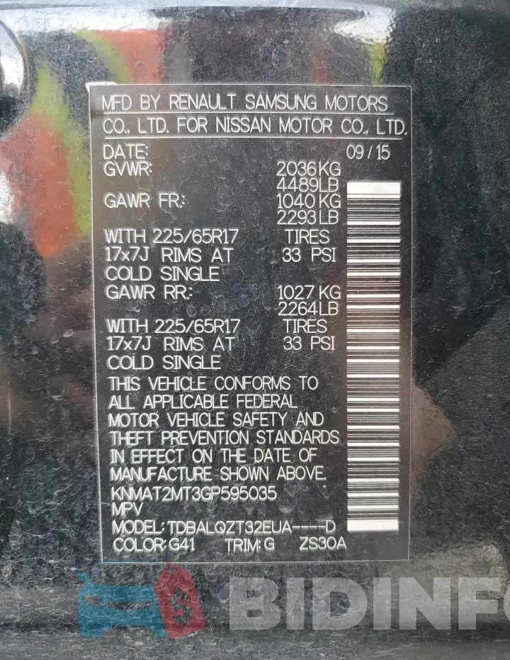 KNMAT2MT3GP595035 Photo# 13