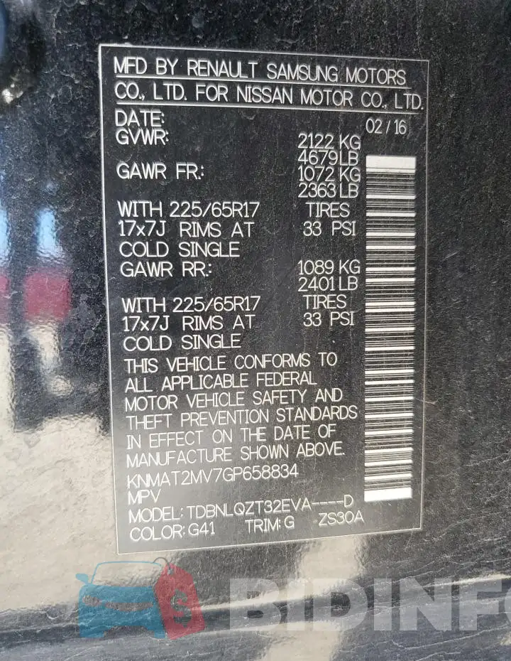 KNMAT2MV7GP658834 Photo# 13