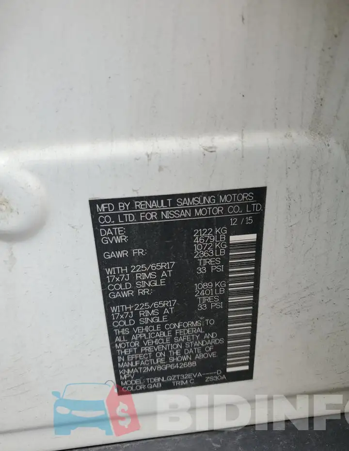 KNMAT2MV8GP642688 Photo# 13