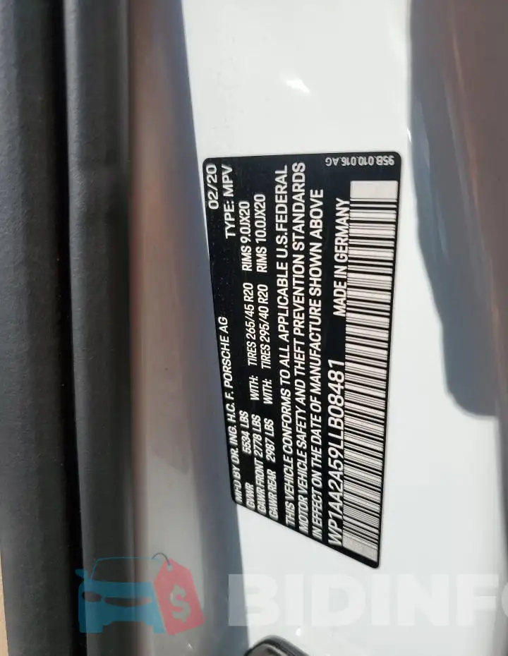WP1AA2A59LLB08481 Photo# 12