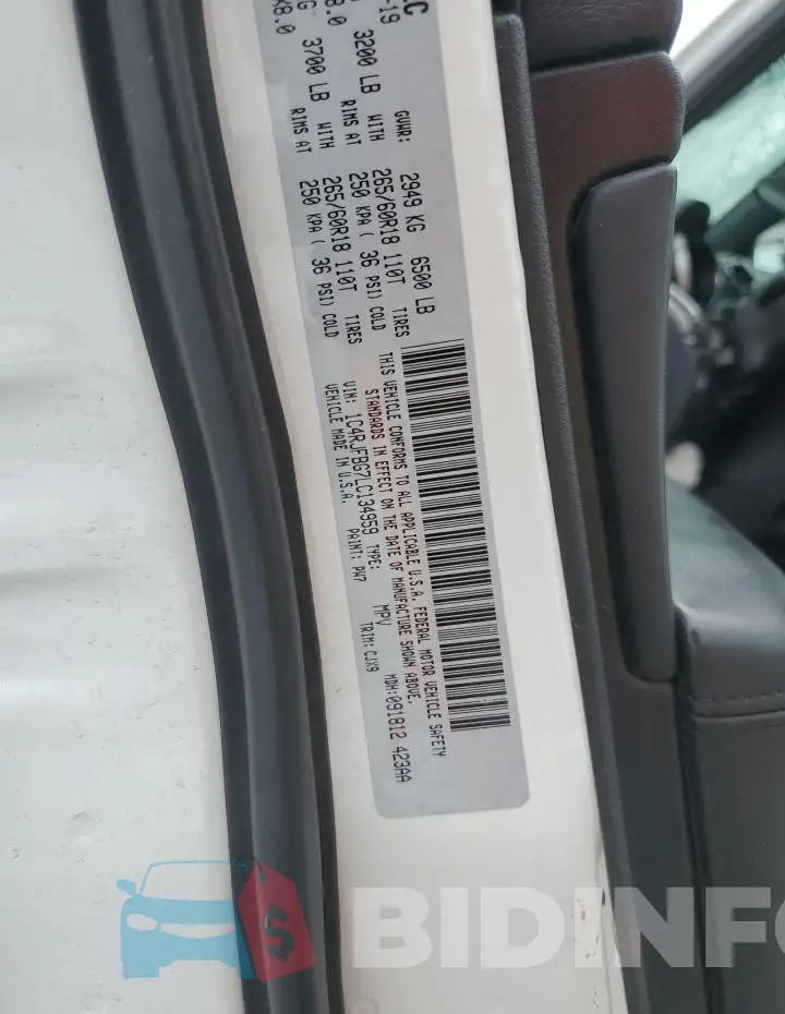 1C4RJFBG7LC134959 Photo# 14
