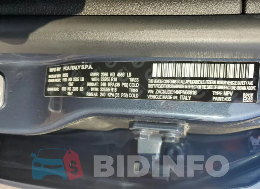 ZACNJDE14NPN66916 Photo# 13