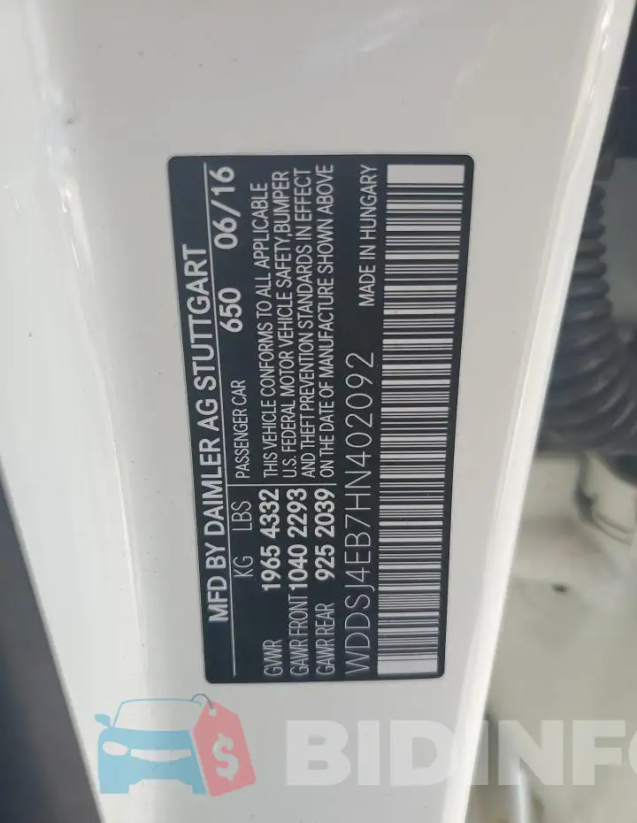 WDDSJ4EB7HN402092 Photo# 12
