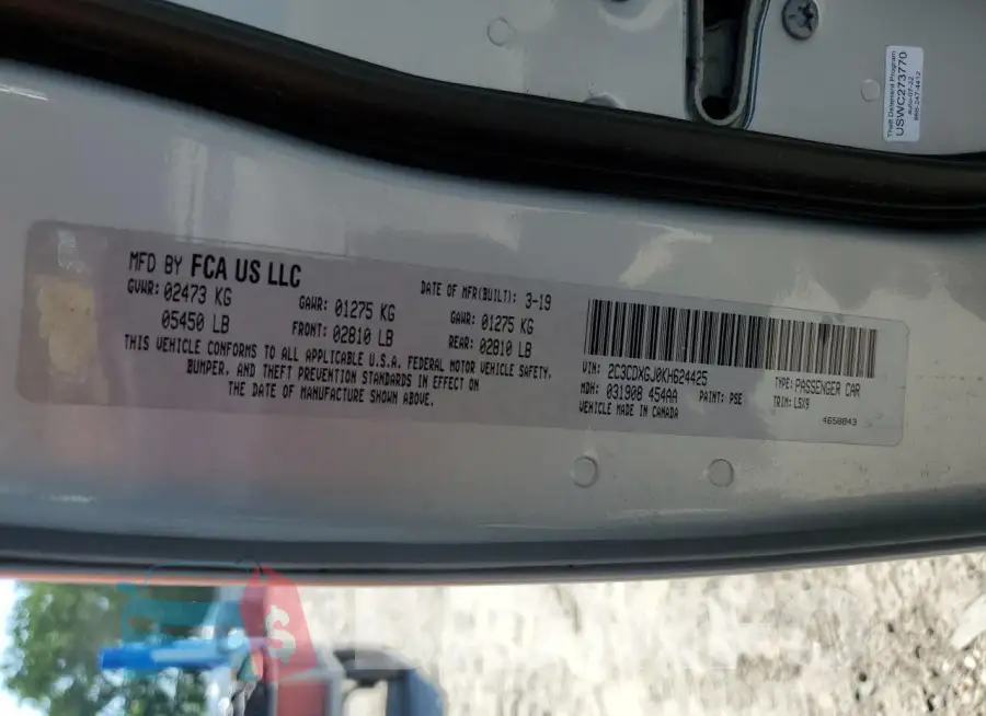 2C3CDXGJ0KH624425 Photo# 13
