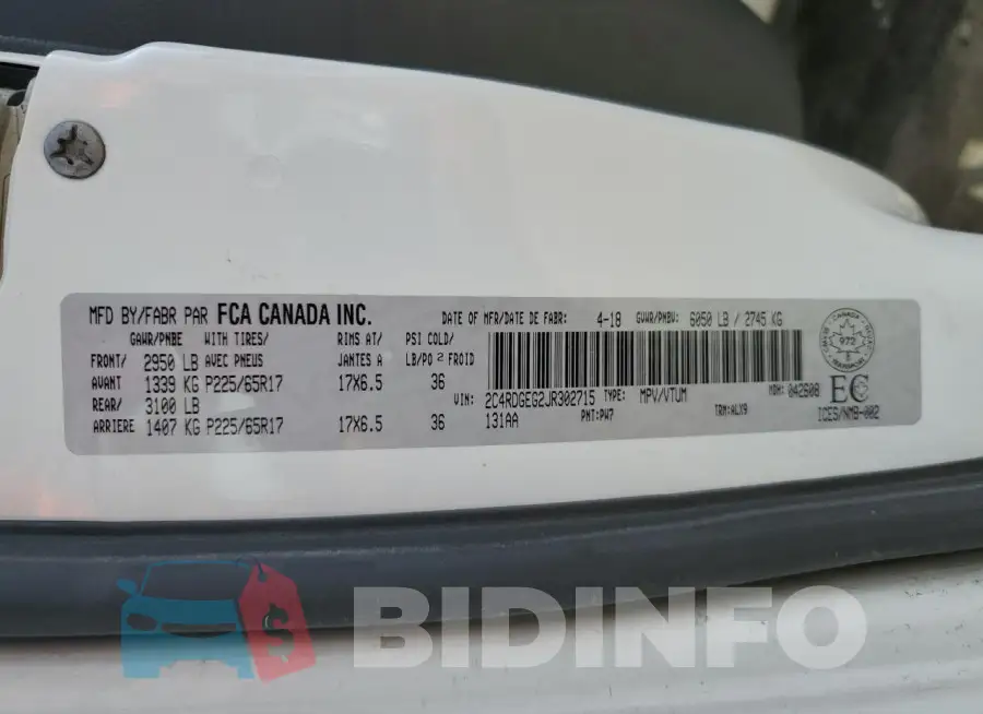 2C4RDGEG2JR302715 Photo# 14