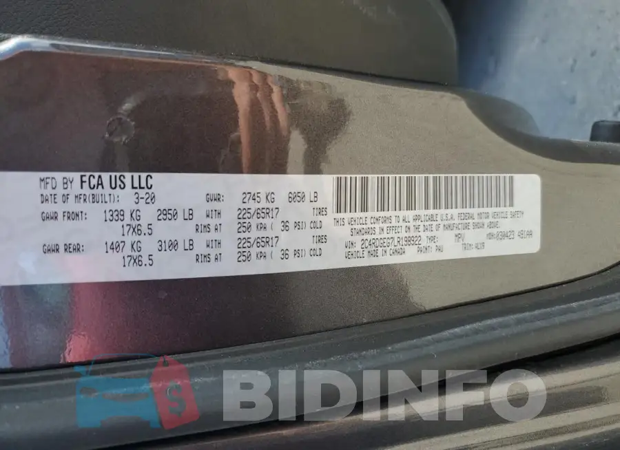 2C4RDGEG7LR198922 Photo# 13