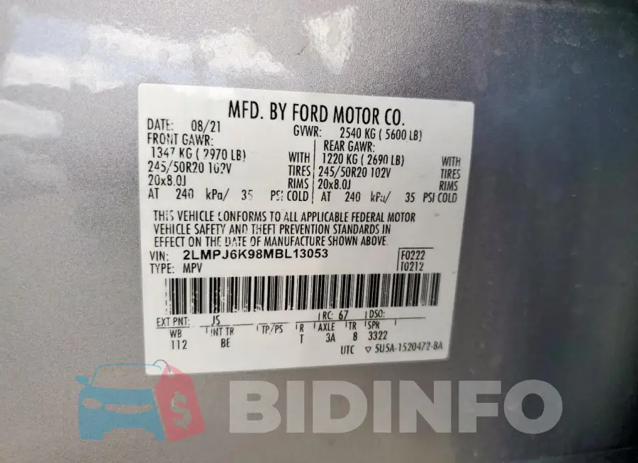 2LMPJ6K98MBL13053 Photo# 14
