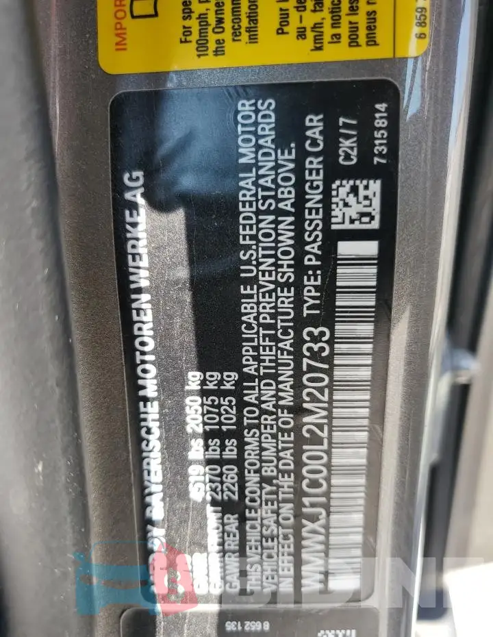 WMWXJ1C00L2M20733 Photo# 12