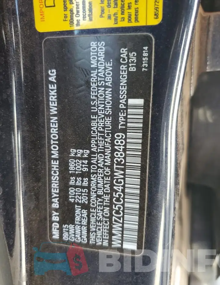 WMWZC5C54GWT38489 Photo# 12