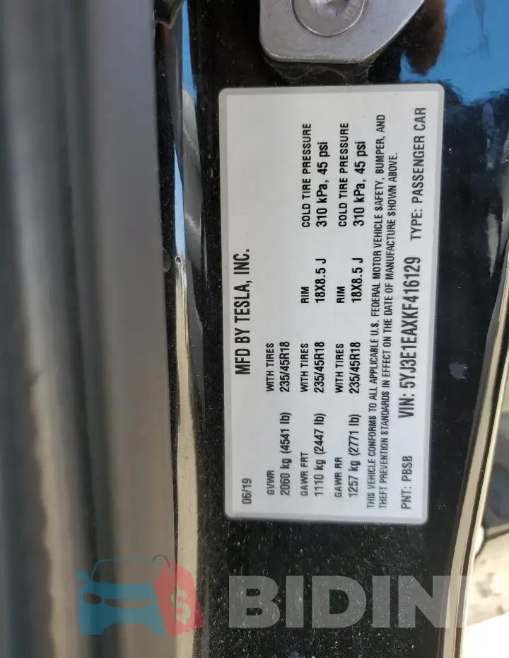 5YJ3E1EAXKF416129 Photo# 12