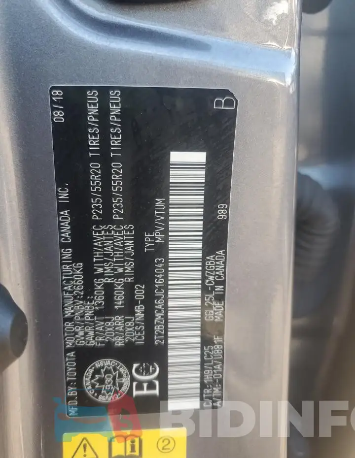 2T2BZMCA6JC164043 Photo# 14