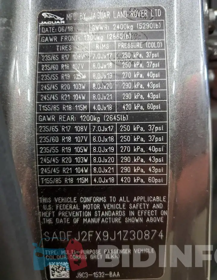 SADFJ2FX9J1Z30874 Photo# 13