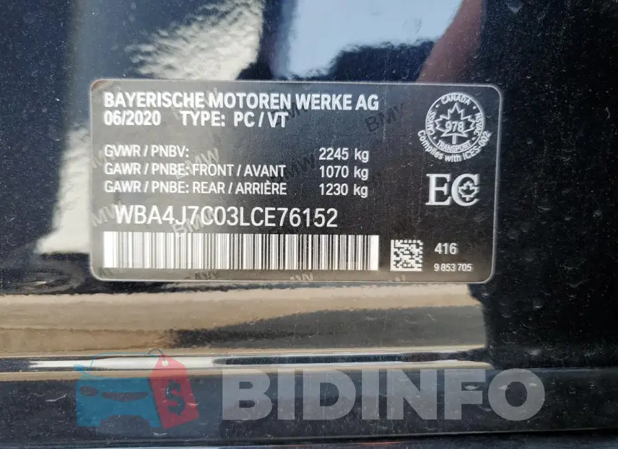 WBA4J7C03LCE76152 Photo# 12