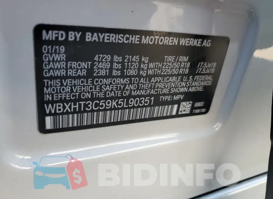WBXHT3C59K5L90351 Photo# 13