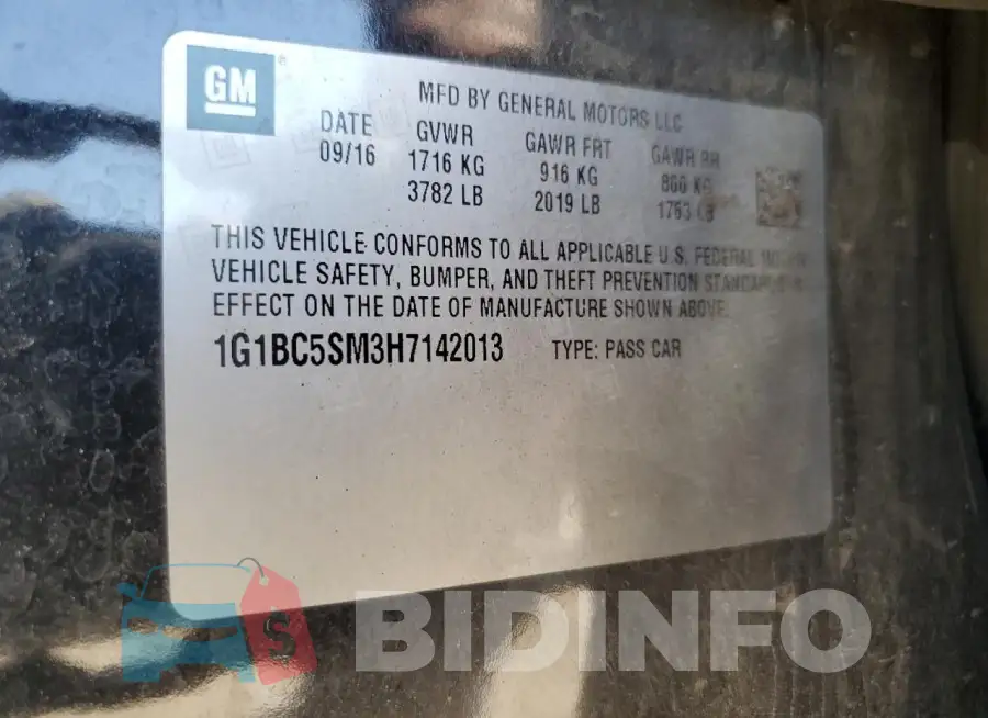 1G1BC5SM3H7142013 Photo# 12