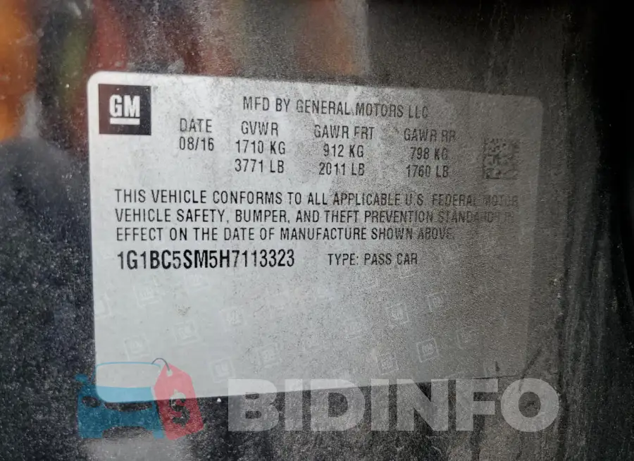 1G1BC5SM5H7113323 Photo# 13