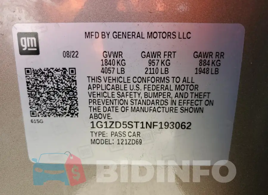 1G1ZD5ST1NF193062 Photo# 12