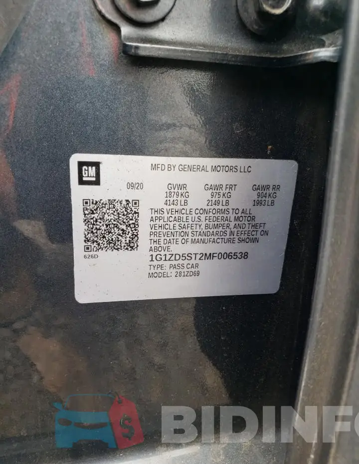 1G1ZD5ST2MF006538 Photo# 12