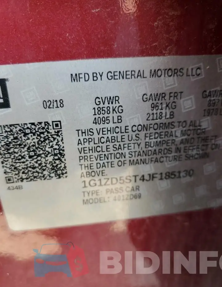 1G1ZD5ST4JF185130 Photo# 12