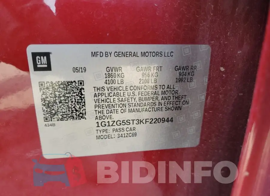 1G1ZG5ST3KF220944 Photo# 13