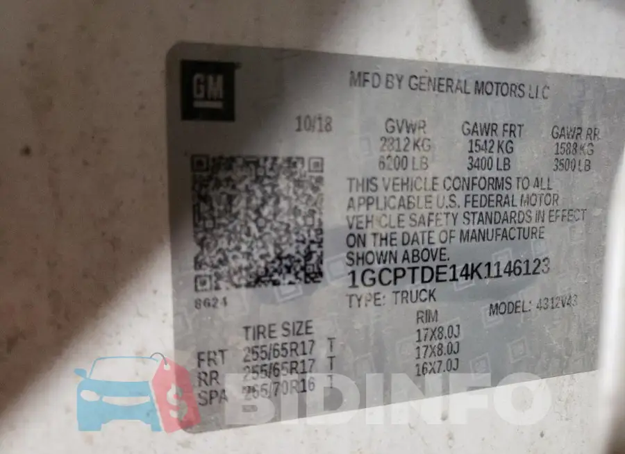 1GCPTDE14K1146123 Photo# 12