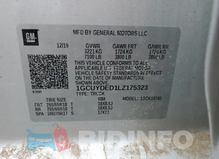 1GCUYDED1LZ175323 Photo# 12