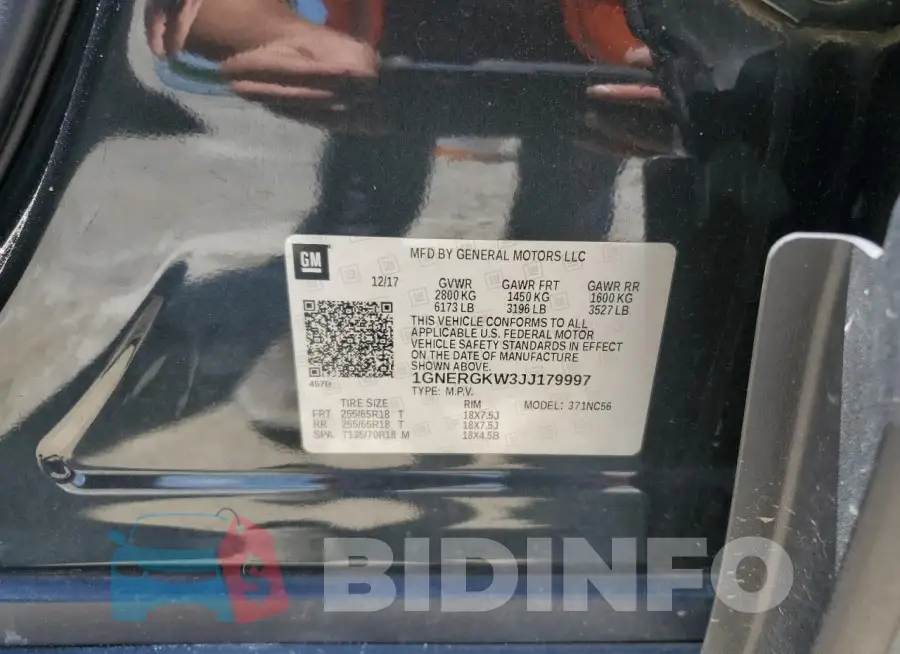 1GNERGKW3JJ179997 Photo# 13