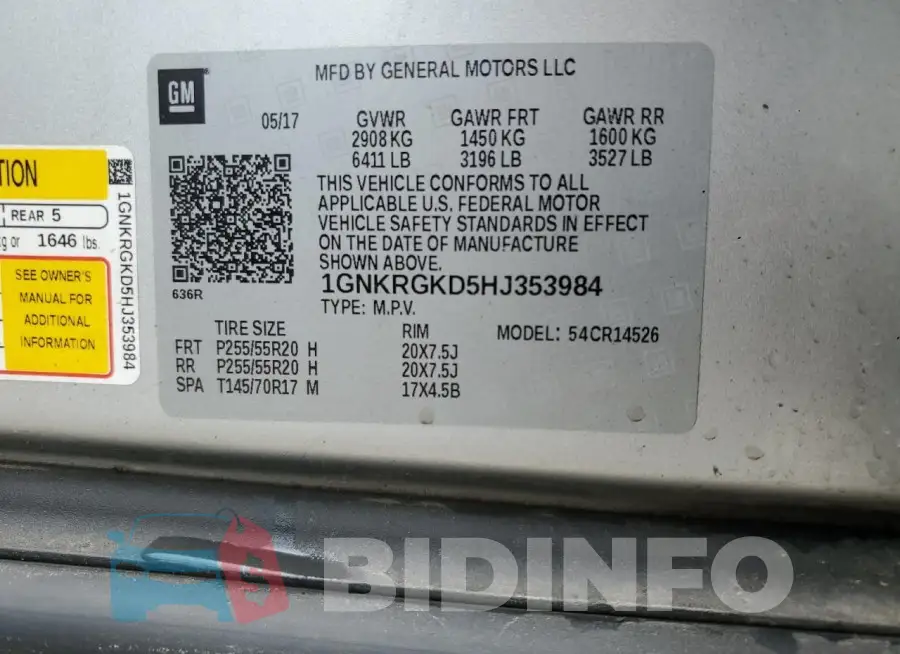 1GNKRGKD5HJ353984 Photo# 13