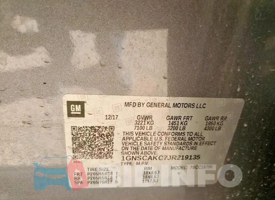 1GNSCAKC7JR219135 Photo# 13