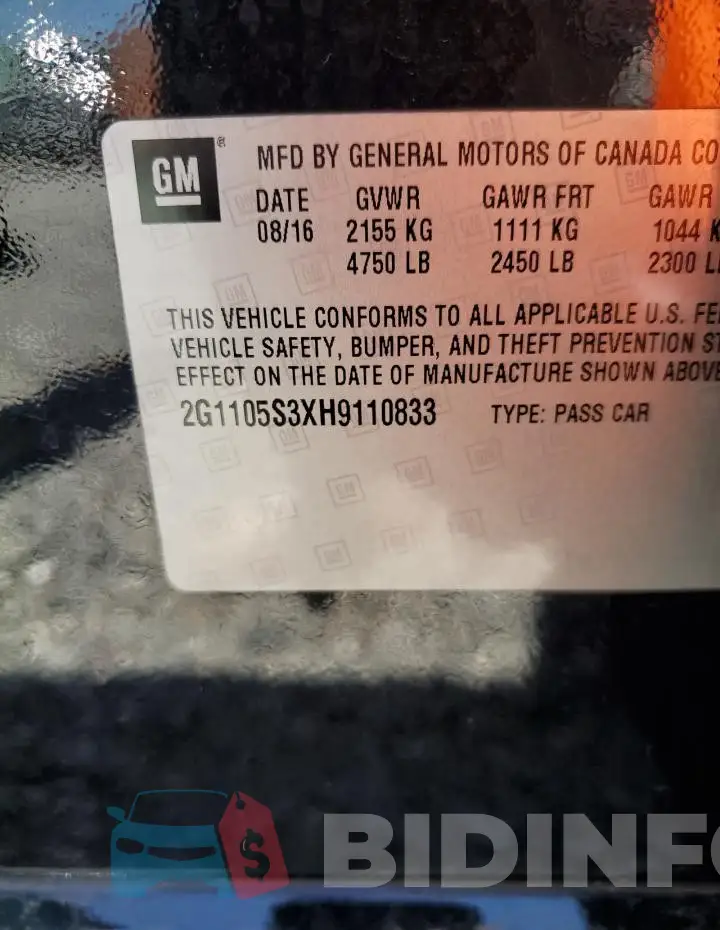 2G1105S3XH9110833 Photo# 12