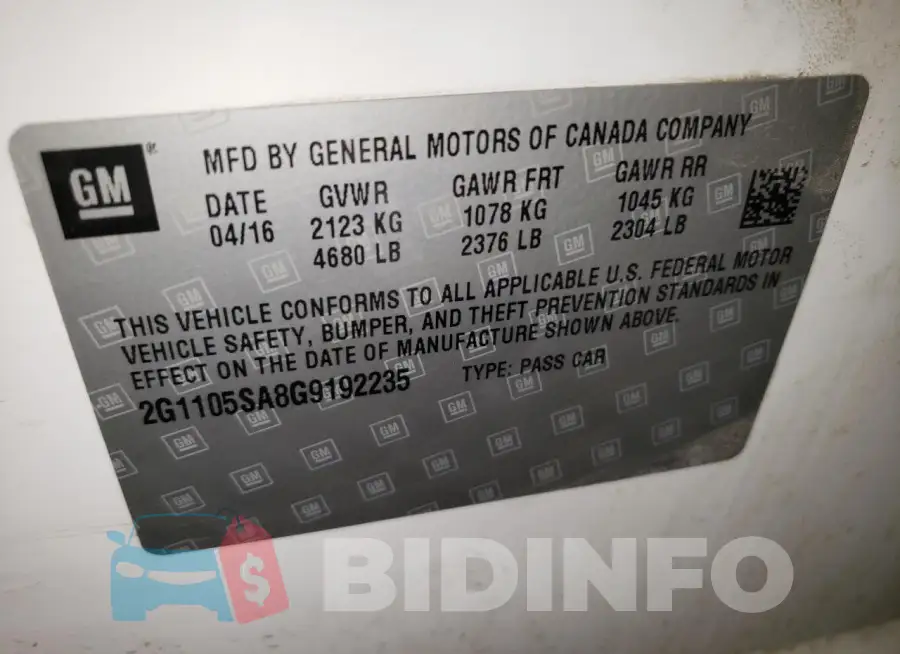 2G1105SA8G9192235 Photo# 12