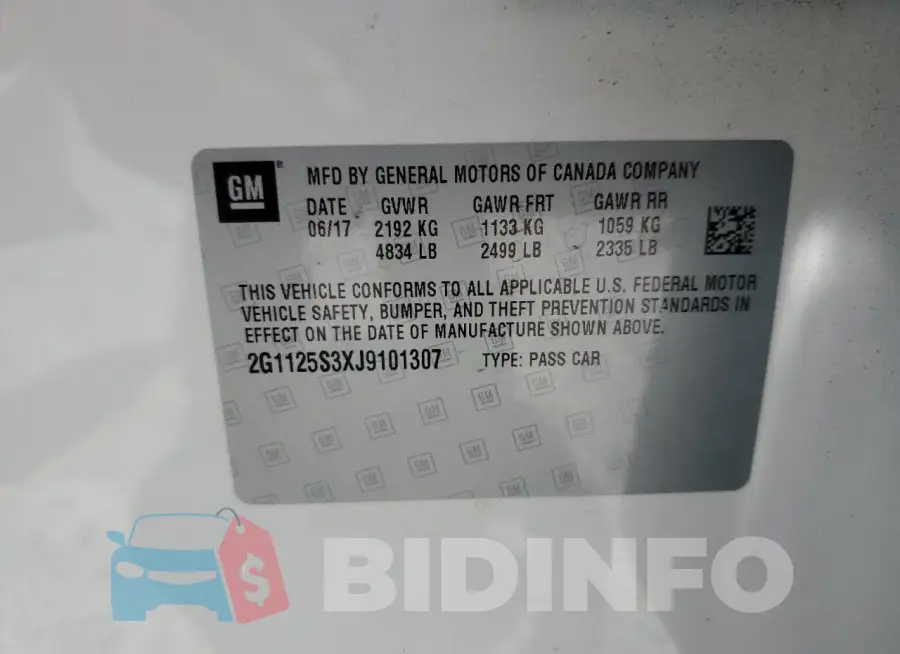 2G1125S3XJ9101307 Photo# 12