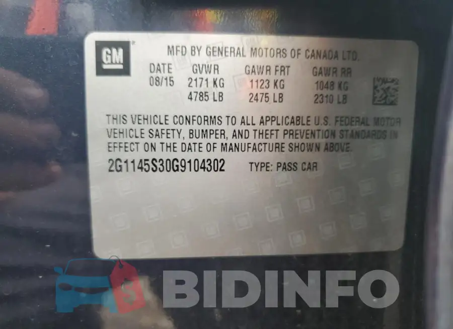 2G1145S30G9104302 Photo# 12