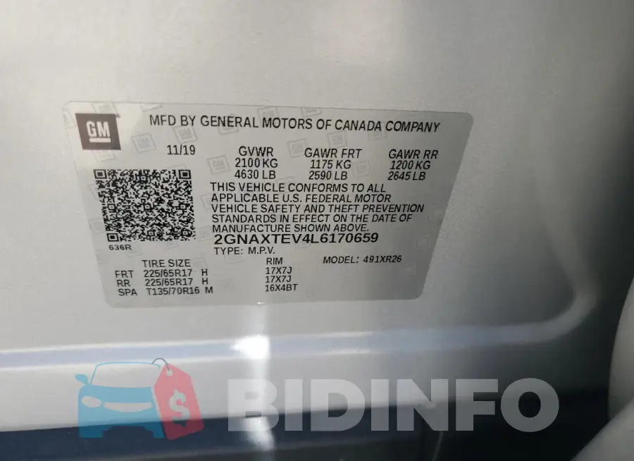 2GNAXTEV4L6170659 Photo# 13